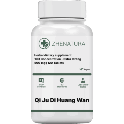 Qi ju di huang wan packaging bottle green