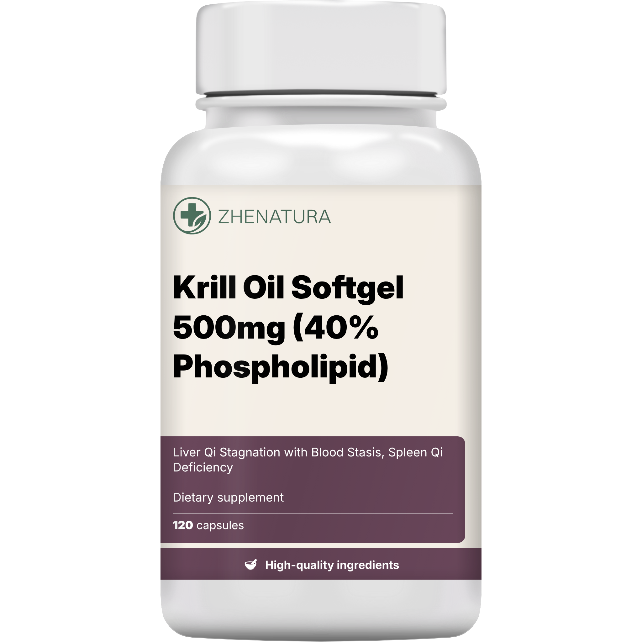 Krill oil softgel 500mg 40 phospholipid packaging bottle zhen.png