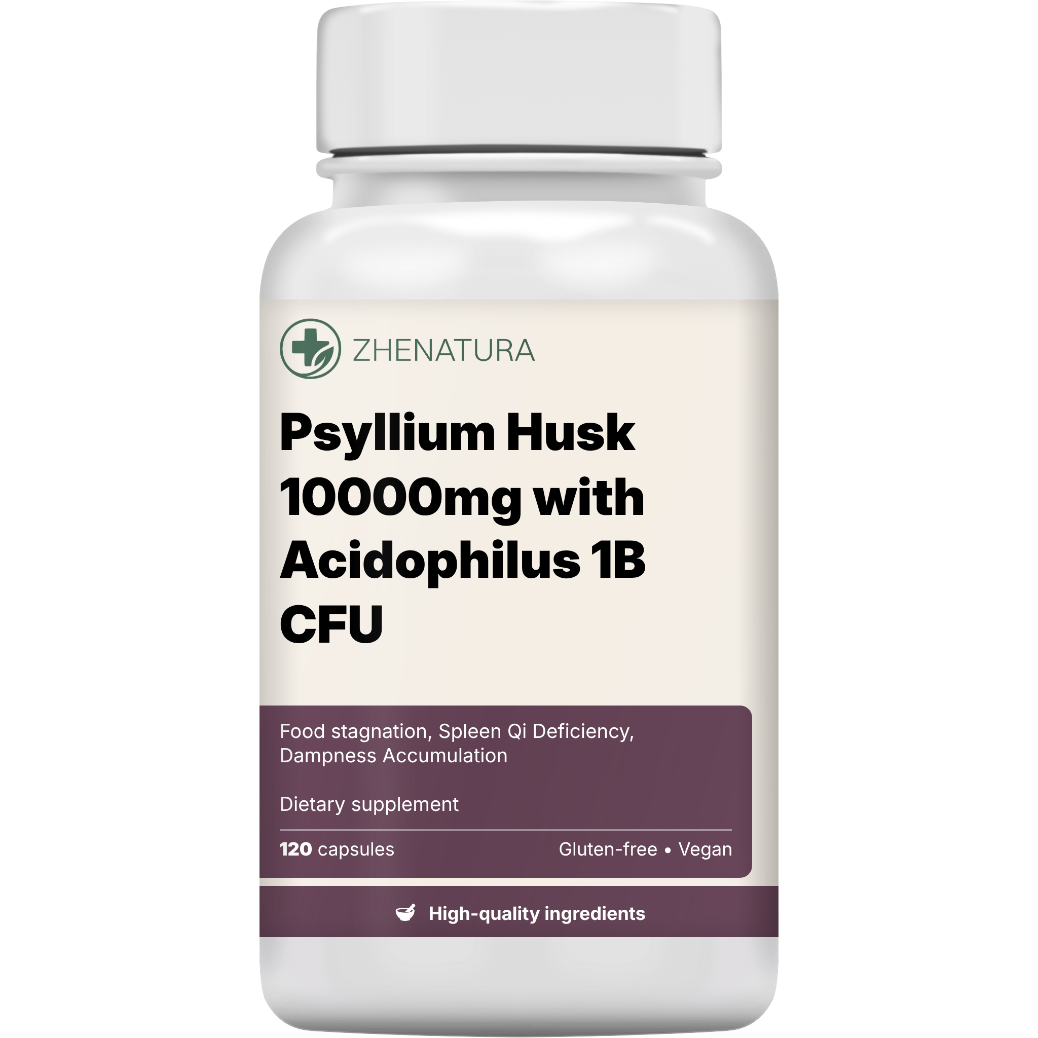Psyllium husk 10000mg with acidophilus 1b cfu packaging bottle zhen.png