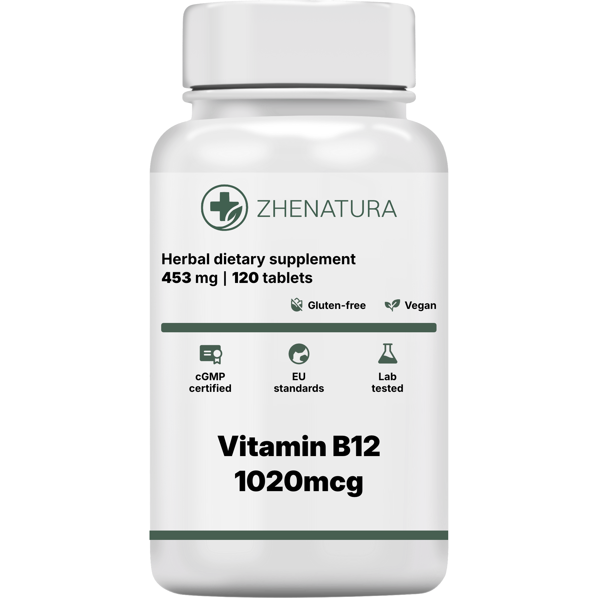 Vitamin b12 1020mcg packaging bottle ZHEN.png