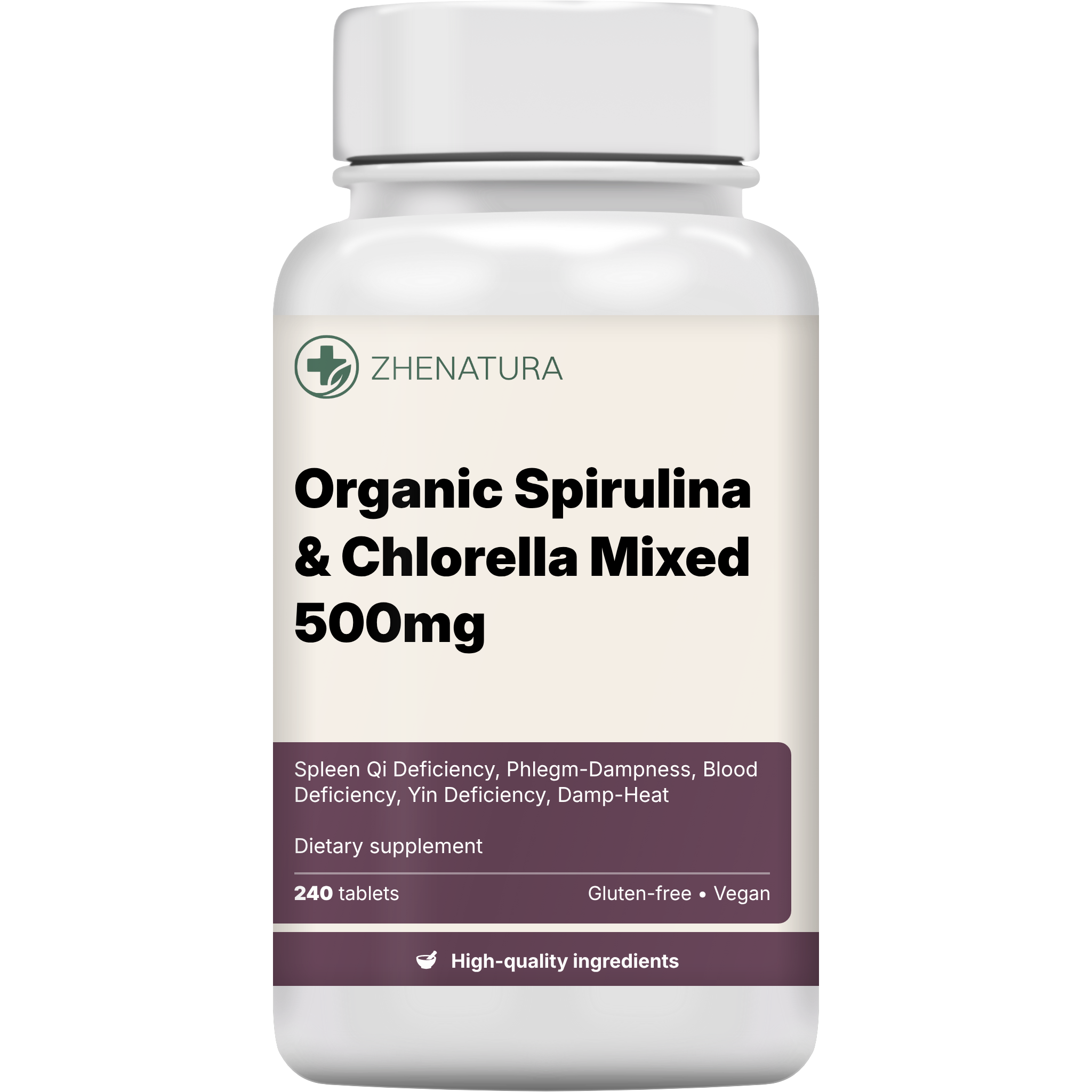 Organic spirulina chlorella mixed 500mg packaging bottle1.png