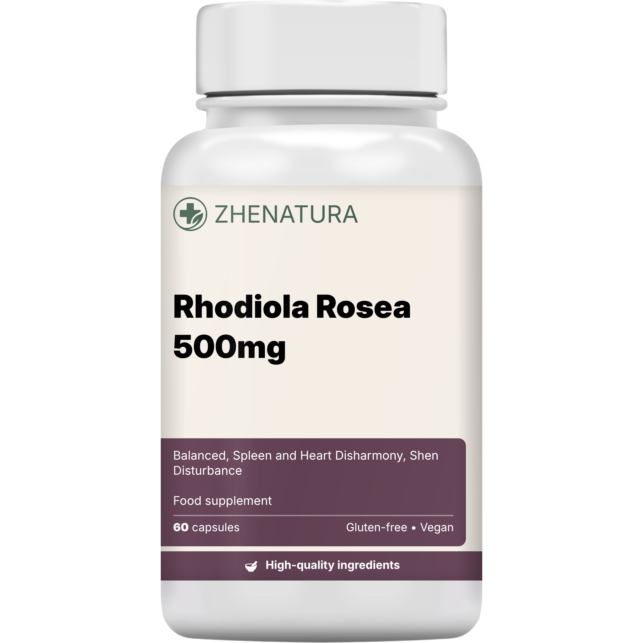 Rhodiola rosea 500mg packaging bottle zhen.png